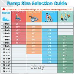Wheelchair Ramp 7 Foot Aluminum Folding Mobility Scooter Portable Non-Slip