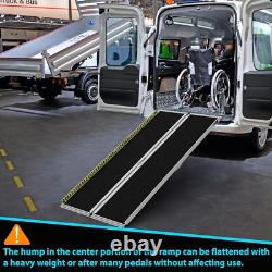 Wheelchair Ramp 7 Foot Aluminum Folding Mobility Scooter Portable Non-Slip