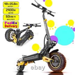 10 2400W Trottinette Électrique Pliable pour Adultes avec Double Amortissement