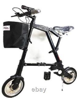 8 Vélo Pliant Trottinette Noire Légère Mini Portable à Pédales Ultralégère la Plus Petite