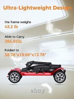 Fauteuil roulant portable pliant à 4 roues Ease2 Pro pour adultes, scooter de mobilité de voyage