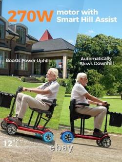 Fauteuil roulant portable pliant à 4 roues Ease2 Pro pour adultes, scooter de mobilité de voyage