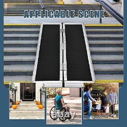 Nouvelle rampe pliable en aluminium pour fauteuil roulant, transportable et adaptée aux personnes à mobilité réduite et aux scooters.