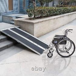 Rampe d'accès pliable en aluminium pour fauteuil roulant de 5 pieds pour scooter de mobilité handicapé