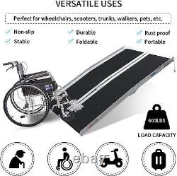 Rampe d'accès pliable en aluminium pour fauteuil roulant de 5 pieds pour scooter de mobilité handicapé