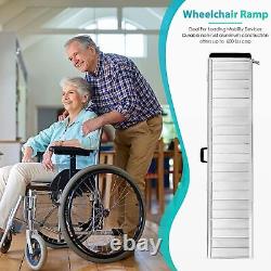 Rampe d'handicap en métal pliable pour fauteuil roulant, scooter de mobilité portable, antidérapante, 600 lb