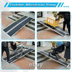 Rampe de fauteuil roulant de 7 pieds en aluminium pliable pour scooter de mobilité portable antidérapante 600 LBS
