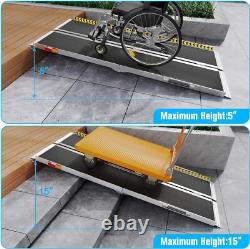 Rampe de fauteuil roulant en aluminium pliable de 2 à 8 pieds, scooter de mobilité portable antidérapante 600 LBS