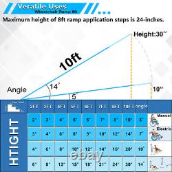 Rampe de fauteuil roulant en aluminium pliable multi-usage de 10 pieds pour scooter mobilité portable 600 LB