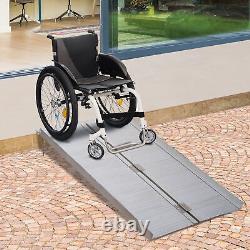 Rampe de fauteuil roulant pliante de mobilité pour scooter de 4 pieds compacte et portable en aluminium