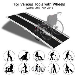 Rampe de fauteuil roulant pliante en aluminium de 3'-8' Portable Mobilité Scooter antidérapante 600LBS