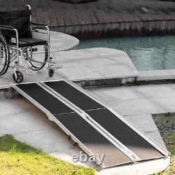 Rampe de fauteuil roulant pliante en aluminium portable pour scooter de mobilité, 600 livres