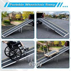 Rampe de fauteuil roulant portable 10 pieds en aluminium pliable antidérapante pour scooter handicapé