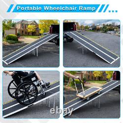 Rampe de fauteuil roulant portable 10FT en aluminium pliable antidérapante pour handicapés Scooter