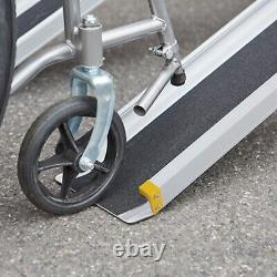 Rampe de fauteuil roulant portable pliable de 5 pieds pour scooter de mobilité antidérapant en aluminium de 600 livres.