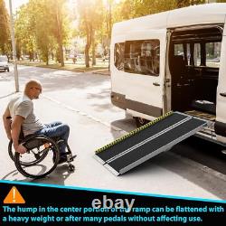 Rampe de mobilité pliable en aluminium de 8 pieds pour fauteuil roulant et scooter, portable et antidérapante
