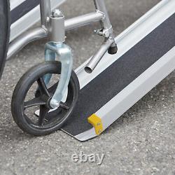 Rampe de mobilité pliable portable en aluminium antidérapant pour fauteuils roulants et scooters de 5 pi, capacité de 600 lb