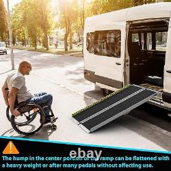 Rampe de mobilité portable en aluminium multirabattable de 8 pieds pour fauteuil roulant et scooter, antidérapante