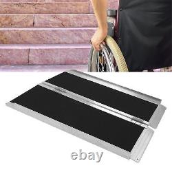 Rampe de mobilité portable pour fauteuil roulant et scooter multi-pliable en aluminium argenté 595,2 lb