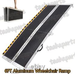 Rampe pliable en aluminium de 6 pieds pour fauteuil roulant, scooter de mobilité portable, antidérapante, 600 livres