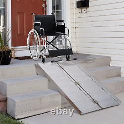 Rampe pliante compacte et portable en aluminium pour fauteuil roulant, scooter de mobilité de 4 pieds.