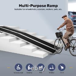 Rampe pliante en aluminium de 10 pieds pour fauteuil roulant, scooter de mobilité portable, antidérapante, capacité de 800 livres.