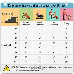 Rampe pour fauteuil roulant pliable en aluminium de 5 pieds pour scooter de mobilité portable anti-dérapant