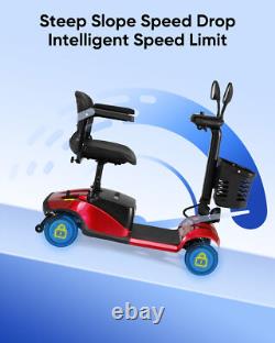 Scooter de Mobilité Électrique à 4 Roues pour Seniors Portable et Pliable pour Adultes en Voyage
