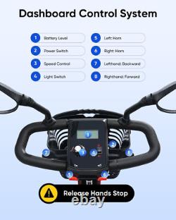 Scooter de Mobilité Électrique à 4 Roues pour Seniors Portable et Pliable pour Adultes en Voyage