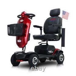 Scooter de mobilité compact pliable portable à 4 roues avec drapeau des États-Unis