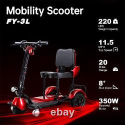 Scooter de mobilité électrique 3 roues portable et léger pour adultes et seniors