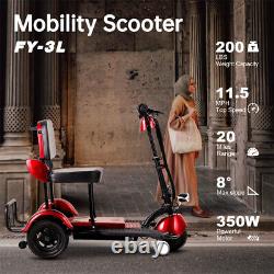 Scooter de mobilité électrique 3 roues portable et léger pour adultes et seniors