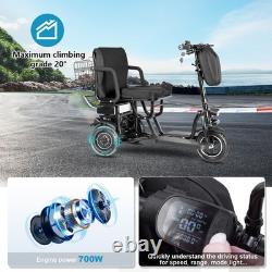 Scooter de mobilité électrique 700W à 3 roues, double moteur, scooter pliable portable US