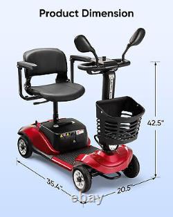 Scooter de mobilité électrique à quatre roues pour les personnes âgées, portable, pliable et de voyage