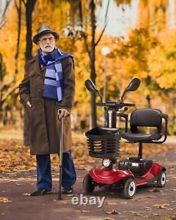 Scooter de mobilité électrique à quatre roues pour les personnes âgées, portable, pliable et de voyage