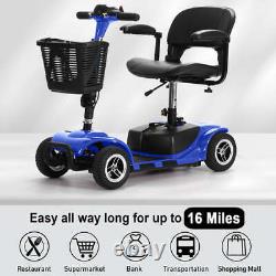 Scooter de mobilité électrique à quatre roues pour personnes âgées, portable, pliable et de voyage.