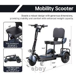 Scooter de mobilité électrique pliable à trois roues avec double moteur et léger