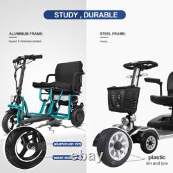 Scooter de mobilité électrique pliant à 3 roues avec double moteur 700W, scooter portable