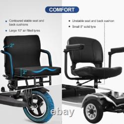 Scooter de mobilité électrique pliant à 3 roues avec double moteur 700W, scooter portable