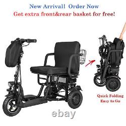Scooter de mobilité électrique pliant à double moteur portable de 700W à 3 roues