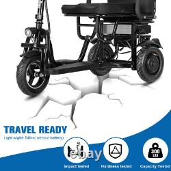 Scooter de mobilité électrique pliant à double moteur portable de 700W à 3 roues