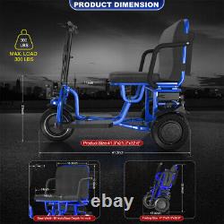 Scooter de mobilité électrique portable bleu à double moteur repliable 700W à 3 roues