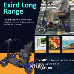 Scooter de mobilité pliable à 4 roues, dispositif de conduite pliant pour seniors et adultes 500W