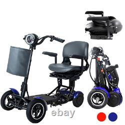 Scooter de mobilité pliable à 4 roues pour seniors et adultes (Bleu)