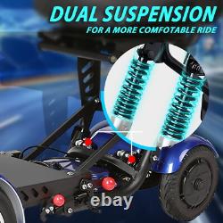 Scooter de mobilité pliable à 4 roues pour seniors et adultes (Bleu)