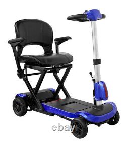 Scooter de voyage pliable Drive Medical ZooMe Auto-Flex avec siège pliant 16 pouces, bleu - NEUF