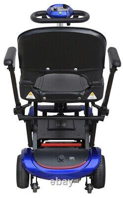 Scooter de voyage pliable Drive Medical ZooMe Auto-Flex avec siège pliant 16 pouces, bleu - NEUF