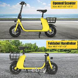 Scooter électrique 450W avec siège Vélo électrique pour adulte, urbain et sécuritaire, 15,5MPH 20Miles
