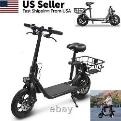 Scooter électrique 450W pour adultes avec siège, trottinettes pliables, vélo électrique de sport 15,5 km/h