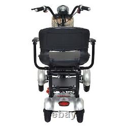 Scooter électrique Compact Power, siège large et vitesse ajustable de 63 lbs en argent.